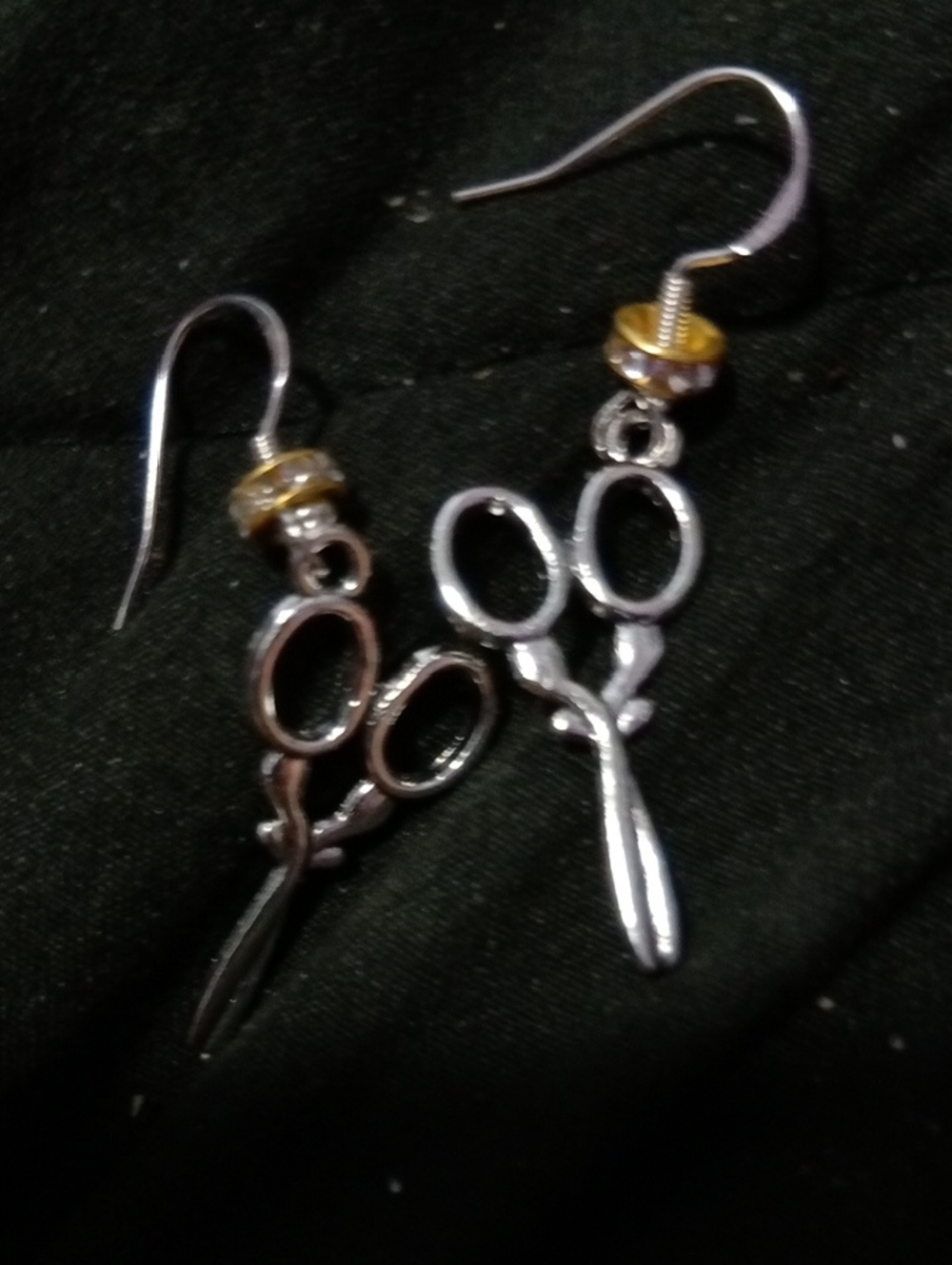 Silver Scissors Dangle Earrings - Women Hair Accessory( HANDMADE)